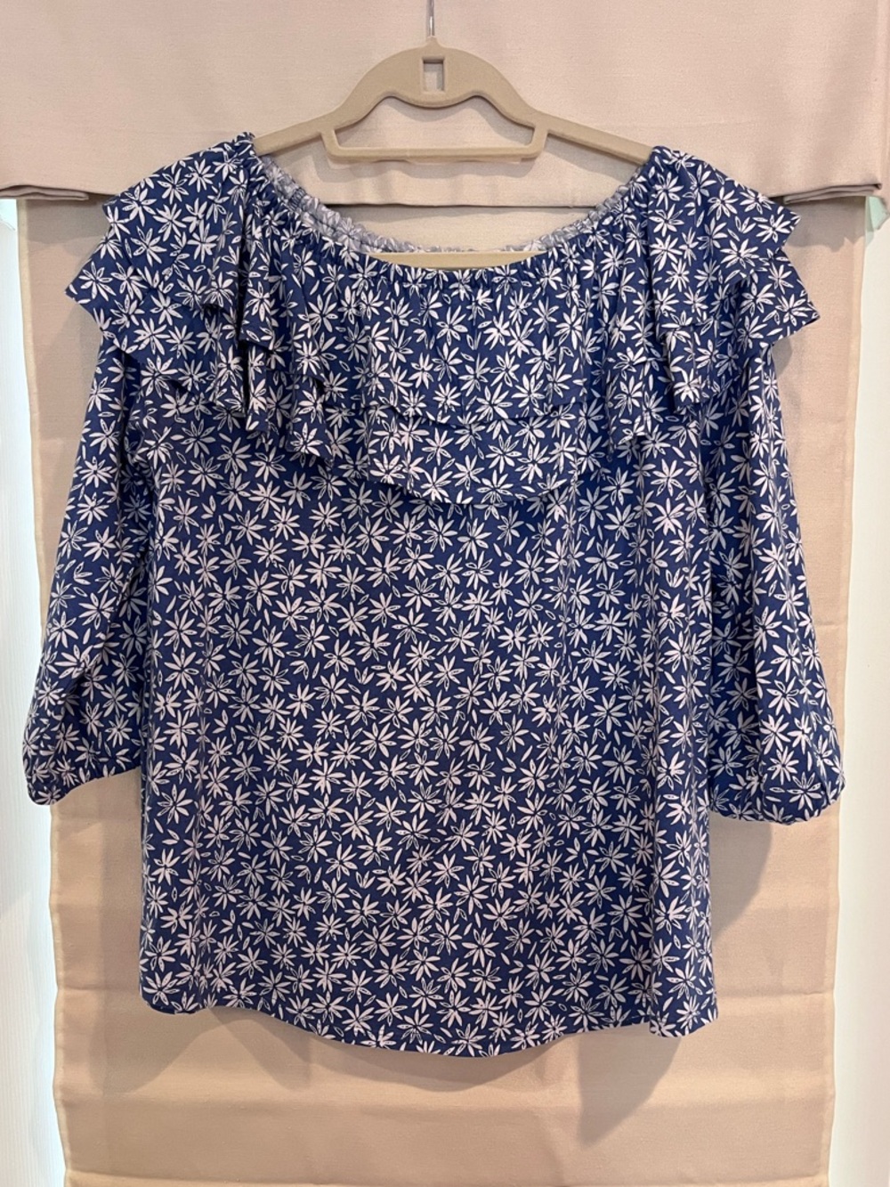 J. Jill Ruffled Floral Off-Shoulder Top Size M